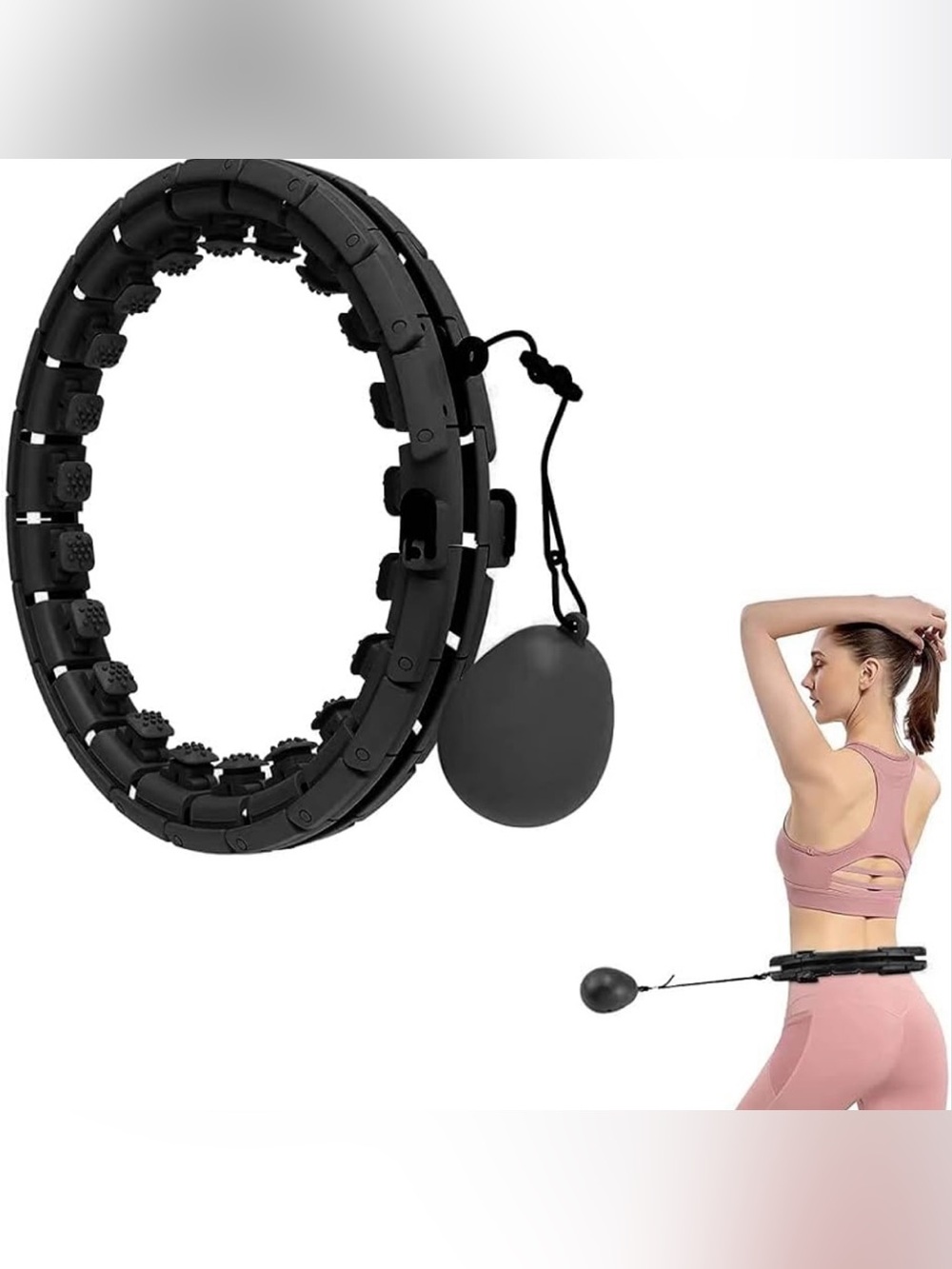 Adjustable Weighted Hula Hoop in Black